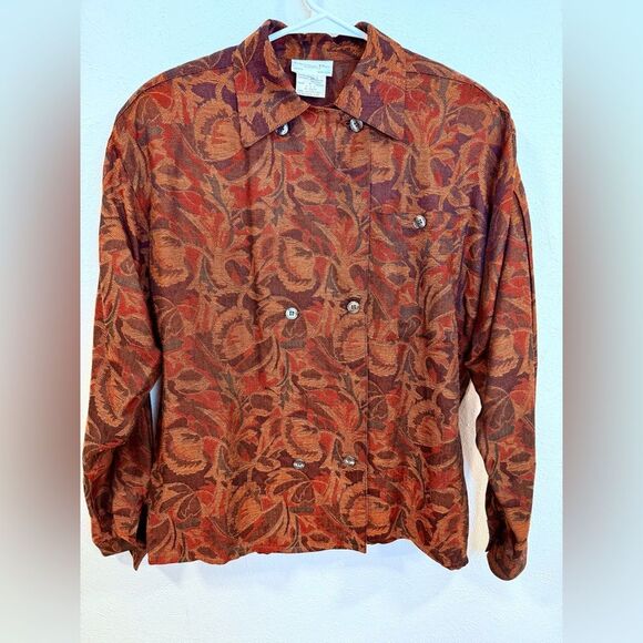 Christian Dior Vintage 80’s Pleated Tapestry Blazer, Size 6 - Picture 1 of 7